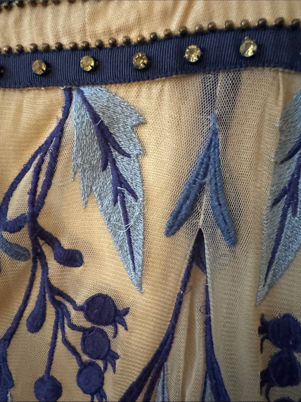 Moulinette Soeurs Blue Embroidered Floral Maxi Dress - Picture 3 of 13